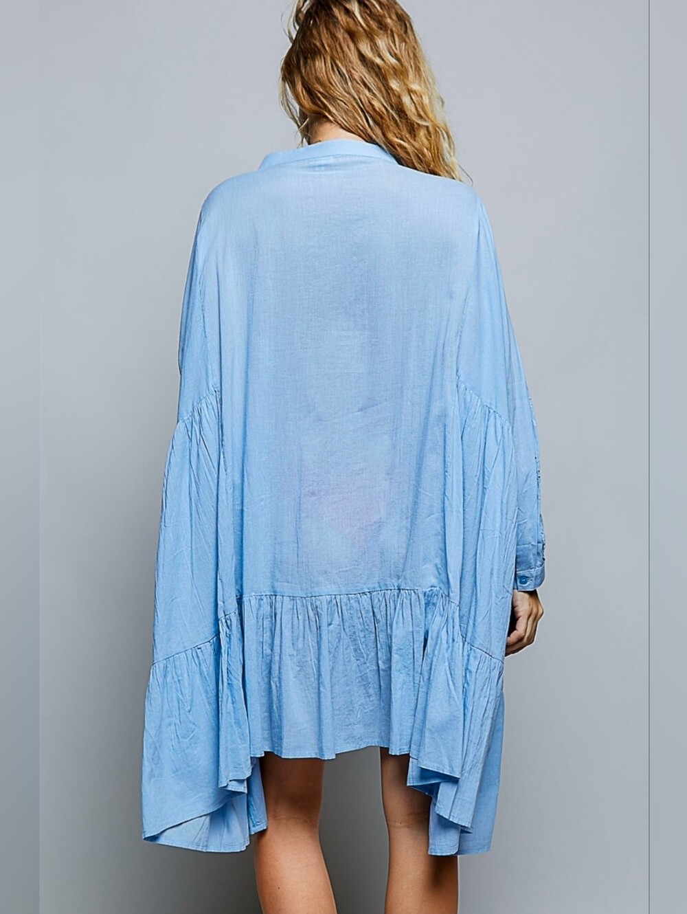 NEW!! POL Light Blue Eyelet Swing Dress, NWT - Picture 3 of 4